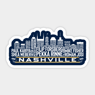 Nashville Hockey Team All Time Legends, Nashville City Skyline Sticker
